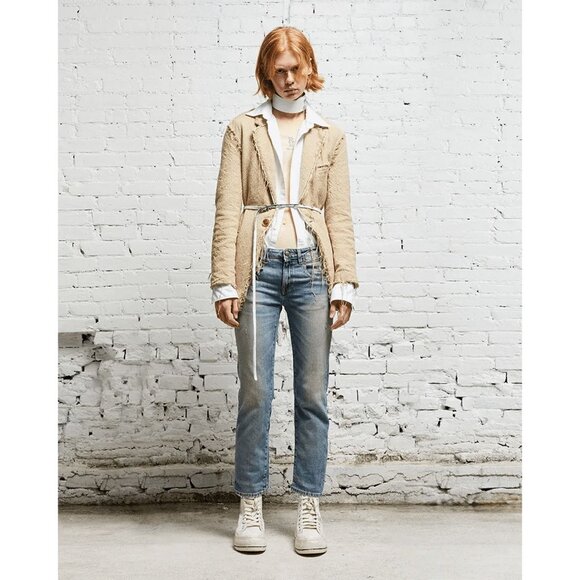 R13 Boy Straight Jeans in Hester Blue Stretch - Picture 3 of 6